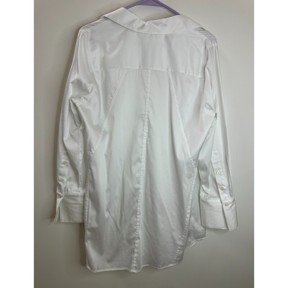 NWOT Soft Surroundings White Stretch Hidden Button Placket Shirt Large Tunic Top - Picture 9 of 14